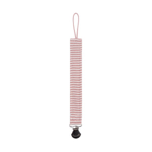 Metallic stripe collection paci clip - pink