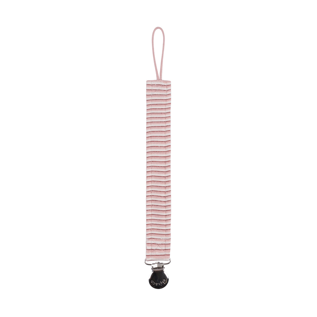 Metallic stripe collection paci clip - pink