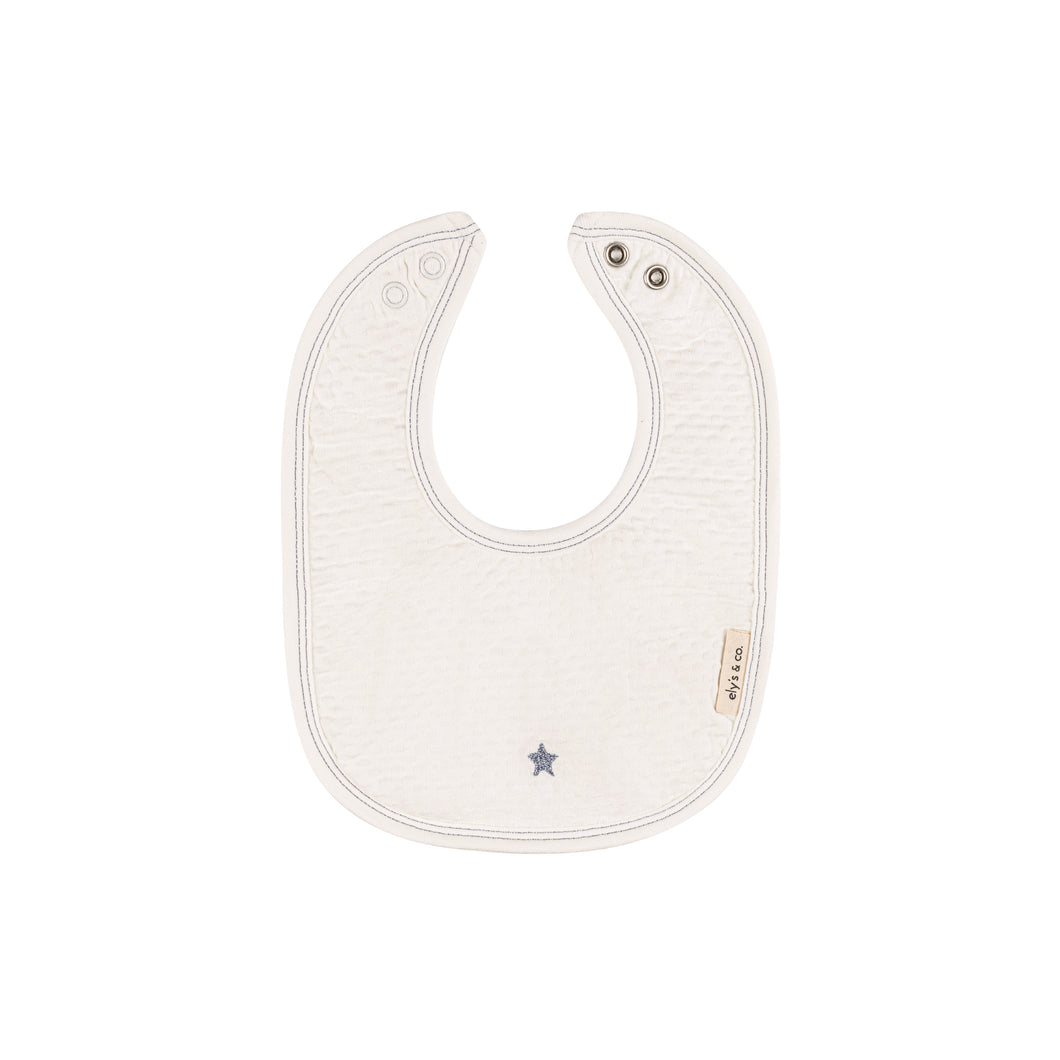 Embroidered star bib - Ivory
