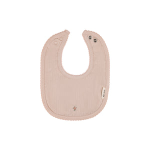 Wide rib rosebud bib - Pink/blush