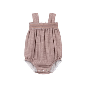 Stitch collection - smocked linen romper - Mauve