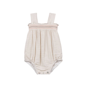 Stitch collection - smocked linen romper - Natural