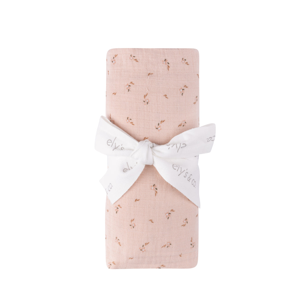 Printed floral muslin swaddle - Pink