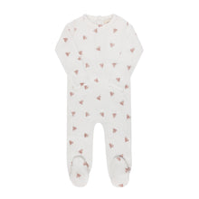 Load image into Gallery viewer, Velour leaf pattern collection - Footie - Ivory/girl
