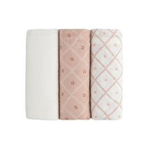 Load image into Gallery viewer, 3 Pack Muslin Burp Cloth - Pink
