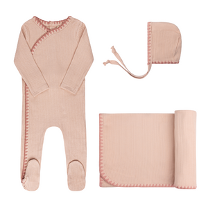 Whip stitch collection - layette set - Pink