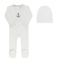 Load image into Gallery viewer, Cross Stitch Collection - Ivory Boy - Footie + Beanie

