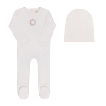 Load image into Gallery viewer, Metallic Crest Collection - Ivory Girl - Footie + Bonnet
