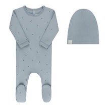 Load image into Gallery viewer, Vintage Floral Collection - Blue - Footie + Beanie
