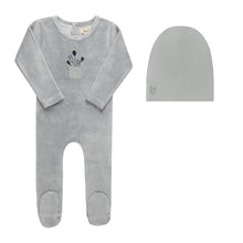 Load image into Gallery viewer, Stripe Collection - Ivory Blue - Footie + Beanie

