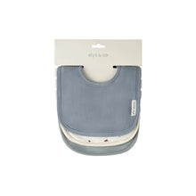 Load image into Gallery viewer, Muslin/terry bibs - Blue nautical/solid
