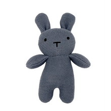 Load image into Gallery viewer, 100% Organic Cotton Knitted Blue Baby Blanket and Bunny Set
