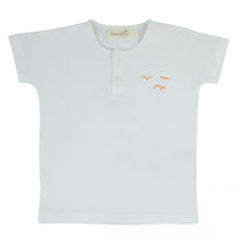 Load image into Gallery viewer, Terry and denim toddler top - white
