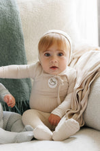 Load image into Gallery viewer, Rocking horse footie and bonnet - Tan
