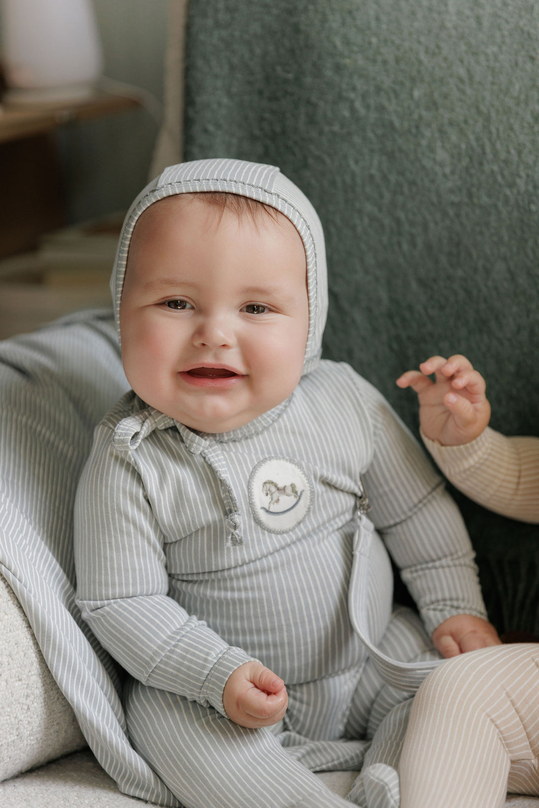 Rocking horse layette set - Blue