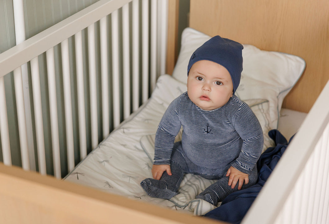 Velour stripe collection - layette set - Dark blue