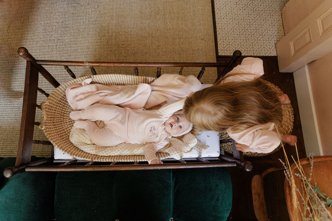 Velour bicycle collection layette set - Pink