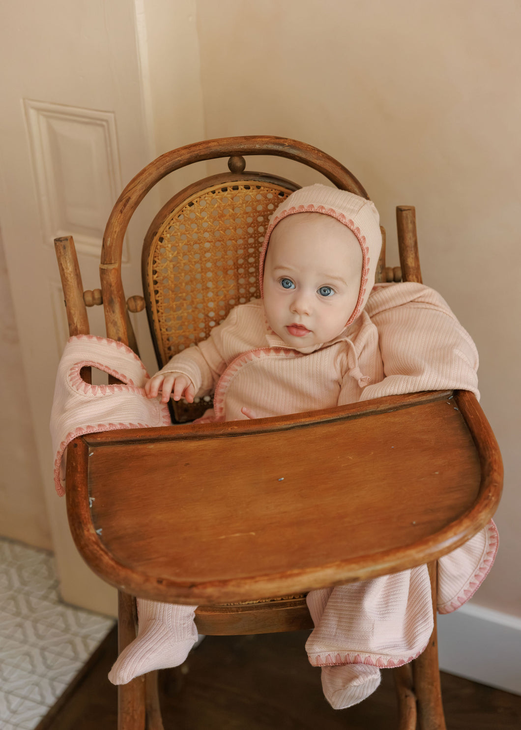 Whip stitch collection - layette set - Pink