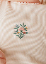 Load image into Gallery viewer, Ribbed Floral Embroidered Collection- Pink - Footie + Beanie
