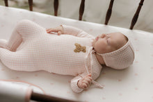 Load image into Gallery viewer, Gingham Teddy Collection - Pink - Footie + Bonnet
