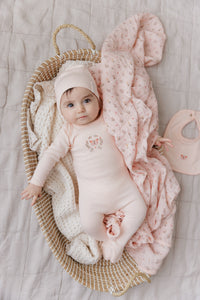 Garden floral center collection layette set - pink