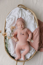 Load image into Gallery viewer, Embroidered Bear Collection - Pink - Footie + Beanie
