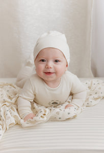 Garden floral center collection layette set - ivory boy