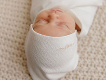 Load image into Gallery viewer, Organic amore pointelle footie and beanie - ivory/rose gold
