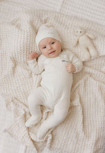 Load image into Gallery viewer, Organic cotton little one layette set - Ivory/blue

