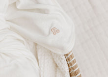 Load image into Gallery viewer, Organic embroidered cherry pointelle layette set - Girls cream

