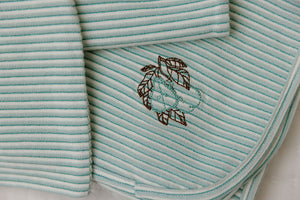 Metallic stripe collection layette set - blue