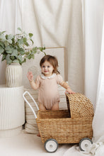 Load image into Gallery viewer, Organic embroidered collared collection romper - pink heather
