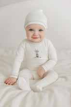 Load image into Gallery viewer, Cotton Crossstich Lighthouse Collection Layette Set - Ivory/blue
