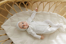 Load image into Gallery viewer, Ribbed Palm Embroidered Collection- Ivory - Footie + Bonnet
