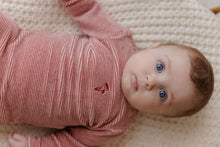 Load image into Gallery viewer, Velour stripe collection - layette set - Dark pink
