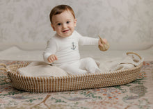 Load image into Gallery viewer, Cross Stitch Collection - Ivory Boy - Footie + Beanie
