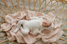 Load image into Gallery viewer, Bunny Pin Dot Collection - Ivory Girl - Footie + Bonnet
