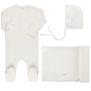 Quilted layette set - Ivory