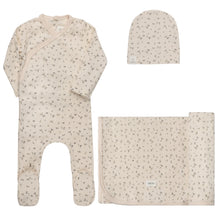 Load image into Gallery viewer, Floral rib collection layette set - Ivory/blue
