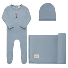 Load image into Gallery viewer, Cotton Crossstich Lighthouse Collection Layette Set - Blue
