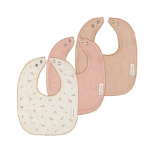 Load image into Gallery viewer, Muslin/terry bibs - Pink floral/solid
