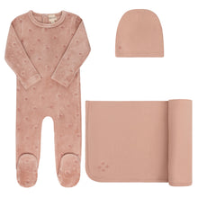 Load image into Gallery viewer, Velour embroidered floral collection - layette set - Pink
