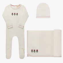 Load image into Gallery viewer, Cotton Crossstich Lighthouse Collection Layette Set - Ivory/pink

