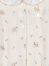 Load image into Gallery viewer, Beige floral velour footie
