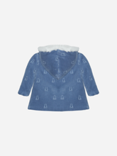 Load image into Gallery viewer, Blue velour baby coat
