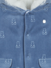 Load image into Gallery viewer, Blue velour baby coat

