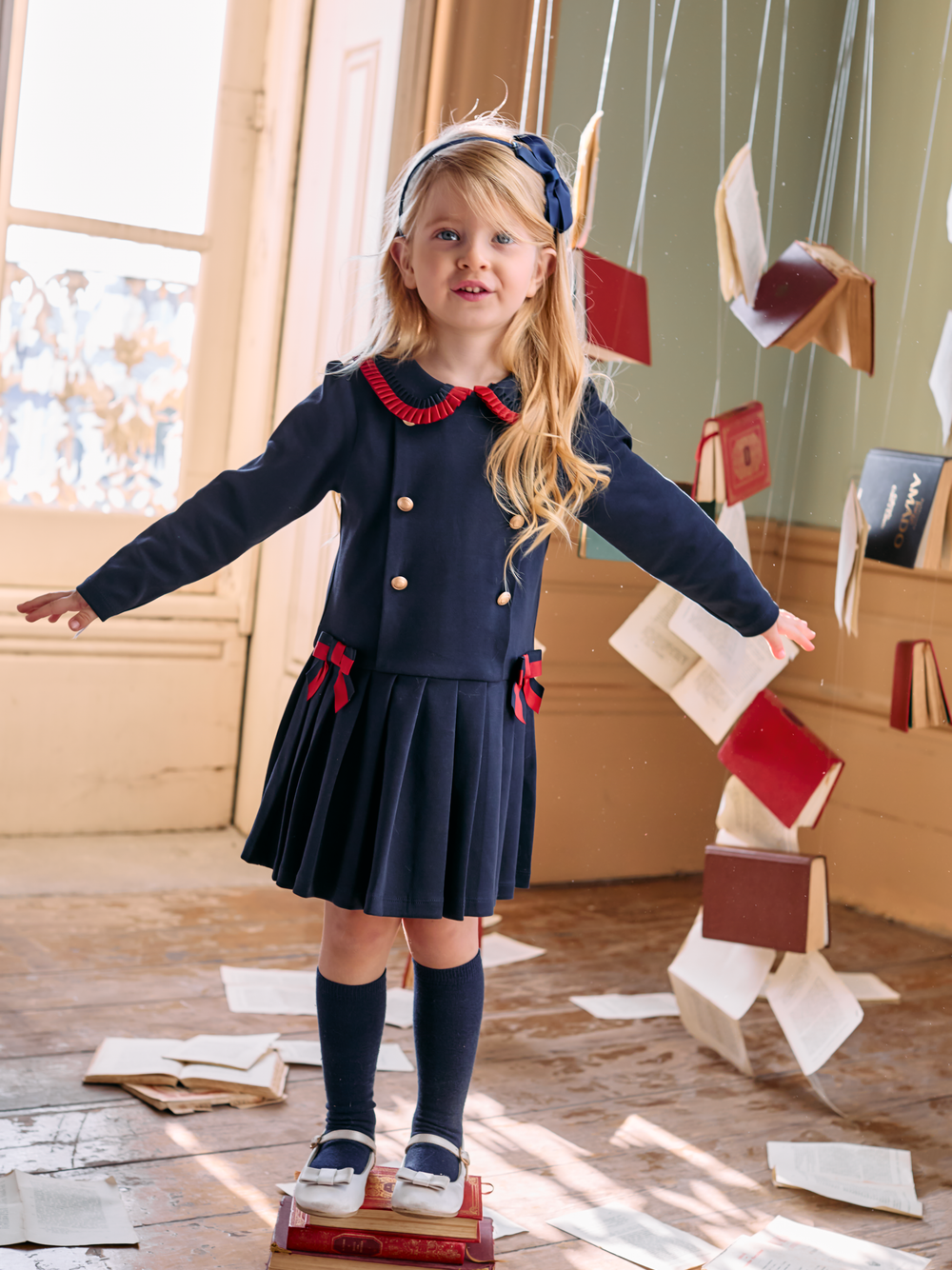 Navy dress with collar