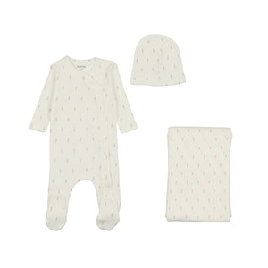 Pointelle wheat layette set - Ivory girls