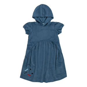 Terry shapes dress - short sleeves - blue