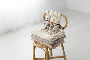 Domani Scalloped Pointelle Blanket - Natural